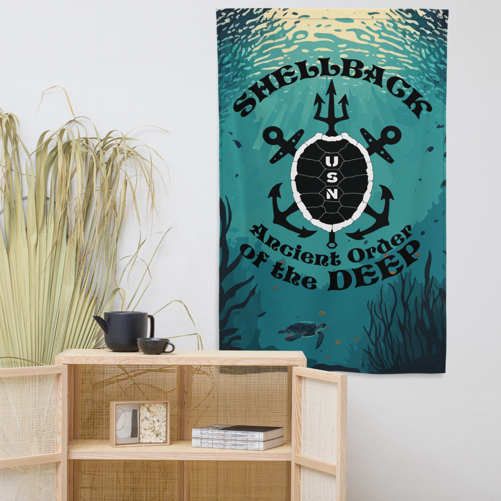 USN Shellback Ancient Order of the Deep Equator Crossing the Line Flag