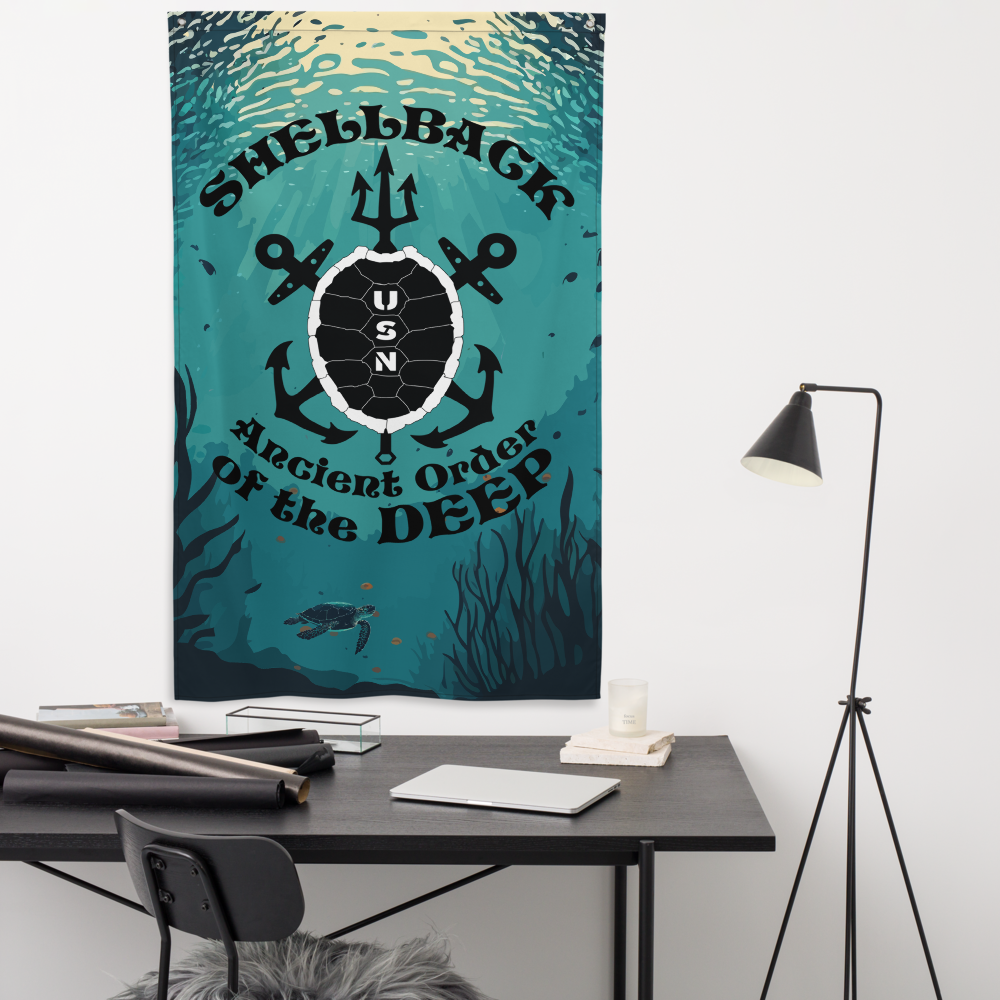 USN Shellback Ancient Order of the Deep Equator Crossing the Line Flag