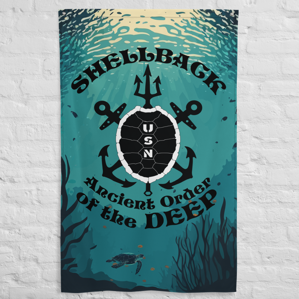 USN Shellback Ancient Order of the Deep Equator Crossing the Line Flag